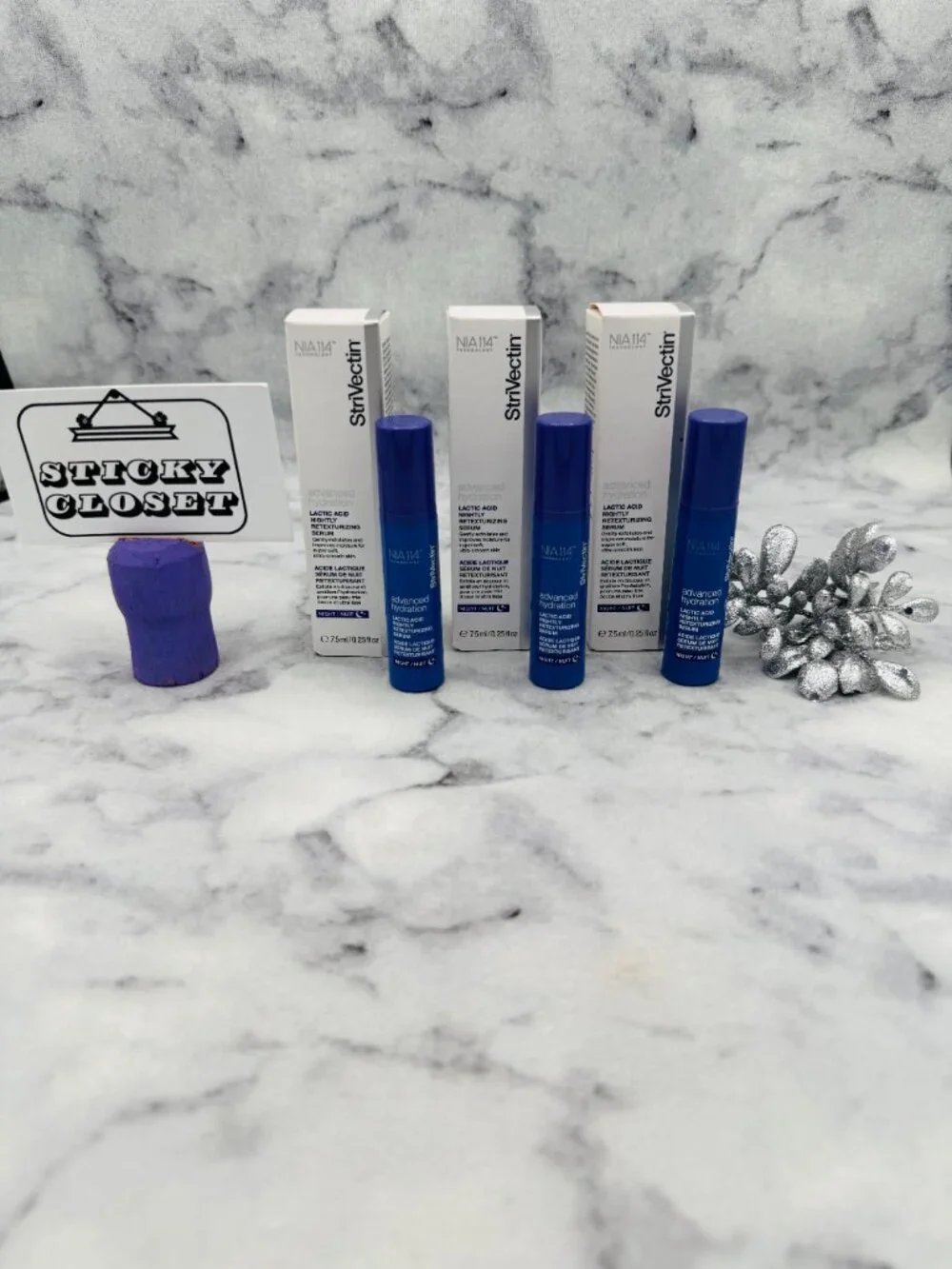 StriVectin Skincare Set-Advanced Renew Lactic Acid Night Serum,7.5ml-3pc-BOX-NEW